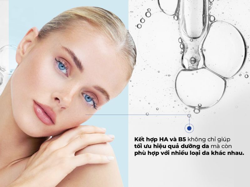 HA và B5 kết hợp giúp tối ưu hiệu quả dưỡng da